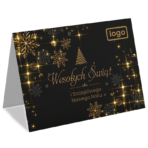 Kartki Świąteczne A6 firmowe ciemne z logo - 10 wzorów