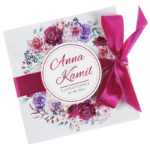 Zaproszenia Ślubne - Silena - z kołem i wstążką