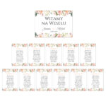 Karty A5 z usadzeniem gości - 8 wzorów - 12szt