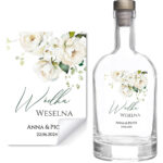 Naklejki na wódkę weselną - Iris - 8 szt.