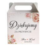 pudełko z podziękowaniem dla gości