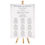 Tablica z usadzeniem gości 90x60 cm - NAPISY