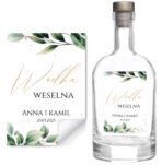 Naklejki na wódkę weselną - Emilia - 8 szt.