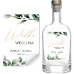 Naklejki na wódkę weselną - Emilia - 8 szt.