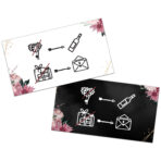 Blankiety do zaproszeń czarne lub białe tło 10szt. - Emilia - obrazek 9