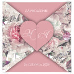 Zaproszenia Ślubne składane serca - Ewelina