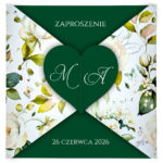 Zaproszenia Ślubne składane serca - Ewelina