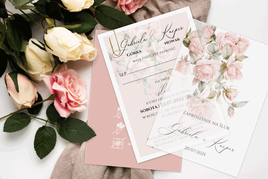 zaproszenia ślubne z kalką