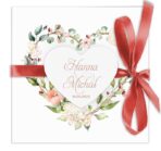 Zaproszenia ślubne Fiona- z sercem i wstążką - obrazek 4