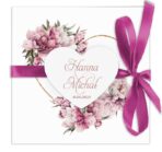 Zaproszenia ślubne Fiona- z sercem i wstążką