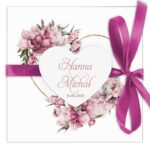 Zaproszenia ślubne Fiona- z sercem i wstążką