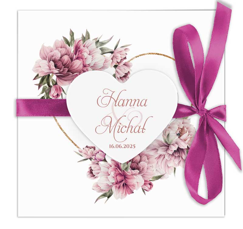 zaproszenie-ze-wstazka-i-sercem-fiona-8 Zaproszenia ślubne Fiona- z sercem i wstążką - obrazek 1