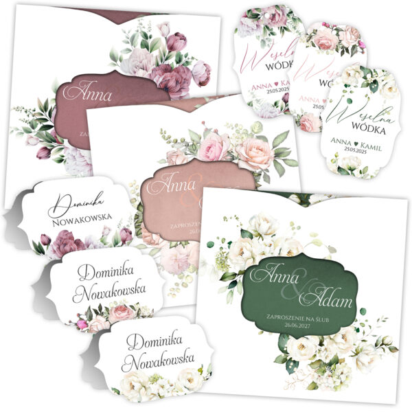 zaproszenia eleganckie z kopertą próbki