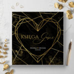 Księga Gości Weselnych czarne lub białe kartki - Marmurkowa - obrazek 2