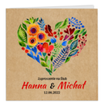 Zaproszenia ślubne - Malowane serca - 8 wzorów