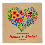 Zaproszenia ślubne - Malowane serca - 8 wzorów