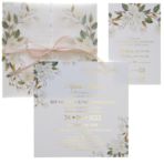 Zaproszenia ślubne złocone z kalką Aurora - 10 wzorów - obrazek 7