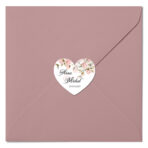 Naklejki ślubne na koperty SERCA  - 54 szt - obrazek 4