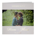 Zaproszenia Ślubne złocone ze zdjęciem - Nadia