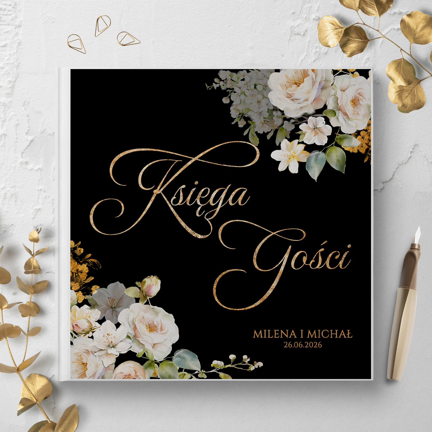 Ingrid_wzi_front Księga Gości Weselnych czarne lub białe kartki - Ingrid - obrazek 1