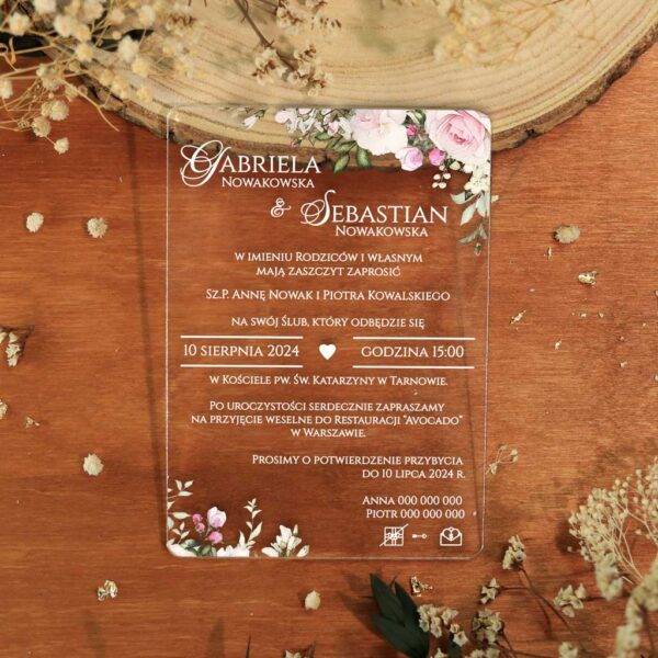 Zaproszenia Ślubne na pleksi