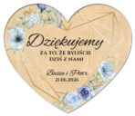 magnesy z podziękowaniem dla gości drewniane