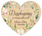 magnesy z podziękowaniem dla gości drewniane