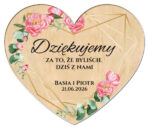 magnesy z podziękowaniem dla gości drewniane