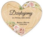 magnesy z podziękowaniem dla gości drewniane