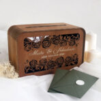 Drewniana skrzynka na koperty - czereśnia antyczna