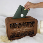 Drewniana skrzynka na koperty - czereśnia antyczna - obrazek 2