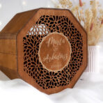 Drewniana skrzynka na koperty ośmiokątna - czereśnia antyczna - obrazek 4