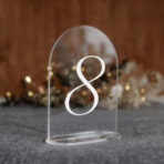 numerki na stół weselny pleksi biały tekst