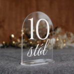 numerki na stół weselny pleksi biały tekst