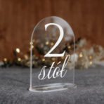 numerki na stół weselny pleksi biały tekst