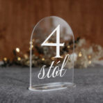 numerki na stół weselny pleksi biały tekst