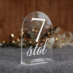 numerki na stół weselny pleksi biały tekst