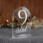 numerki na stół weselny pleksi biały tekst