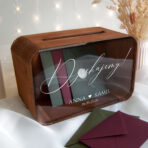 Drewniana skrzynka na koperty - czereśnia antyczna - obrazek 3