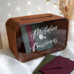 Drewniana skrzynka na koperty - czereśnia antyczna