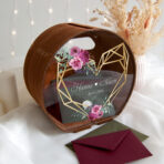 drewniana skrzynka na koperty z pleksi