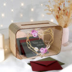 drewniana skrzynka na koperty z pleksi