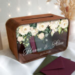 Drewniana skrzynka na koperty – Elza - czereśnia antyczna - obrazek 5