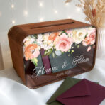 Drewniana skrzynka na koperty – Elza - czereśnia antyczna - obrazek 6