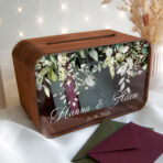 Drewniana skrzynka na koperty – Elza - czereśnia antyczna