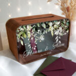 Drewniana skrzynka na koperty – Elza - czereśnia antyczna