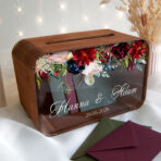 Drewniana skrzynka na koperty – Elza - czereśnia antyczna - obrazek 8