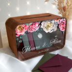 Drewniana skrzynka na koperty – Elza - czereśnia antyczna - obrazek 9