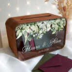 Drewniana skrzynka na koperty – Elza - czereśnia antyczna - obrazek 3