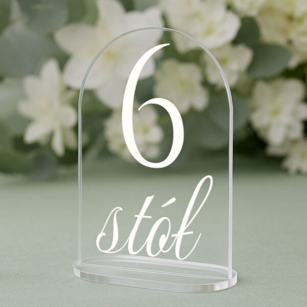 Numerki akrylowe pleksi na stół weselny
